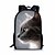 tanie Plecaki-Dla obu płci plecak Tornister plecak 3D Poliester Zwierzę Duża pojemność Amortyzacji wstrząsów Zamek Szkoła Biały Czarny Brązowy