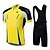 cheap Men&#039;s Clothing Sets-Fastcute Men&#039;s Unisex Cycling Jersey with Bib Shorts Short Sleeve Mountain Bike MTB Road Bike Cycling Black Green Yellow Bike Clothing Suit Breathable Quick Dry Back Pocket Lycra Sports Solid Color