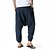 ieftine Retro-Bărbați Harem Pantaloni de in Pantaloni Pantaloni de vară Pantaloni largi Cordon Drop Crotch Simplu Lungime totală Casual Zilnic Stilul etnic Boho Potrivire Largă Negru Bleumarin