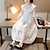 cheap Casual Dresses-Kids Little Girls&#039; Dress Jacquard Lace Wedding White Tulle Maxi Short Sleeve Princess Sweet Dresses Summer 5-13 Years