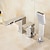 cheap Bathtub Faucets-Bathtub Faucet - Contemporary Chrome Free Standing Ceramic Valve Bath Shower Mixer Taps / Three Handles Three Holes