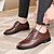 abordables Oxfords Homme-Men&#039;s Oxfords Leather Shoes Printed Oxfords Business Vintage Classic Daily Party &amp; Evening Nappa Leather Cowhide Non-slipping Wear Proof Booties / Ankle Boots Black Brown Spring Summer