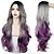 cheap Costume Wigs-Long Gray purple Golden Ombre Synthetic Wigs Natural Part Side Wavy Heat Resistant Hair Cosplay Daily Wig for White Black Women