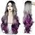 abordables Perruques de déguisement-Perruques synthétiques longues gris violet doré ombre partie naturelle côté cheveux ondulés résistants à la chaleur cosplay perruque quotidienne pour les femmes noires blanches