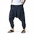 ieftine Retro-Bărbați Harem Pantaloni de in Pantaloni Pantaloni de vară Pantaloni largi Cordon Drop Crotch Simplu Lungime totală Casual Zilnic Stilul etnic Boho Potrivire Largă Negru Bleumarin