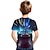 お買い得  男の子の3D Tシャツ-子供 男の子 Tシャツ Ｔシャツ 半袖 3Dプリント 3Dプリント グラフィック 車載 ライト ブラック ブルー レインボー 子供達 トップの 夏 活発的 ファッション クール 3〜12年