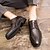 abordables Oxfordsko til herrer-Men&#039;s Oxfords Leather Shoes Printed Oxfords Business Vintage Classic Daily Party &amp; Evening Nappa Leather Cowhide Non-slipping Wear Proof Booties / Ankle Boots Black Brown Spring Summer