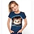 זול חולצות טי וחולצות אחרות-ילדים בנות חולצה קצרה טישירט שרוולים קצרים חתול גראפי חיה קשת יְלָדִים צמרות פעיל סגנון חמוד 3-12 שנים