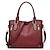 cheap Handbag &amp; Totes-Women&#039;s Handbag Satchel Top Handle Bag PU Leather Office Daily Going out Zipper Solid Color Wine Black Brown