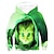 voordelige 3D hoodies en sweatshirts voor jongens-kinderen 3d print kat hoodie lange mouw dier groen blauw paars kinderen tops herfst winter actieve streetwear dagelijks indoor 2-13 jaar