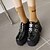 cheap Lolita Shoes-Women&#039;s Lolita Shoes Platform Round Toe PU Synthetics Loafer Black