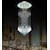 voordelige Unieke kroonluchters-moderne kristallen kroonluchter plafondlamp voor restaurant eetkamer woonkamer kolomvormige kristallen hangende lamp vierkante basis lichtpunt trap loft plafond hanglamp