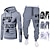 cheap Men&#039;s Tracksuit &amp; Hoodie-Men&#039;s Tracksuit Sweatsuit 2 Piece Street Long Sleeve Thermal Warm Moisture Wicking Soft Fitness Gym Workout Running Sportswear Activewear White Black Grey / Hoodie / Micro-elastic / Athleisure