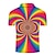 baratos polos de botões masculinos-Homens Camiseta Polo Camisa de tênis Camisa de golfe Arco-Íris 3D impressão Colarinho Amarelo Rosa Roxo Arco-íris Impressão 3D Rua Casual Manga Curta Botão para baixo Roupa Moda Legal Casual