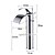 cheap Classical-Bathroom Sink Faucet Modern Style Single Handle Chrome Waterfall Stainless Steel Contemporary Bathroom Faucet Adjustable to Cold and Hot Water Silvery