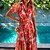 abordables Robes Bohémiennes-2021 femmes à manches courtes bouffantes imprimées taille mince jupe longue mode jupe bohème robe élégante