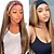 cheap Black &amp; African Wigs-Headband wig new style headband,synthetic wig, female fashion long straight hair, gradient color headscarf (No colored headband)