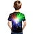 billige guttes 3d-t-skjorter-Gutt 3D Grafisk Fargeblokk 3D Print T skjorte T-skjorte Kortermet 3D-utskrift Sommer Aktiv Sport Gatemote Polyester Rayon Barn 3-12 år