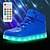 baratos Sapatos com luzes LED para Criança-Para Meninos Para Meninas Tênis Tênis com LED Carregamento USB Sapatos de fibra óptica luminosa Couro Ecológico Controle Remoto Com Laço Crianças (4 a 7 anos) Crianças Maiores (7 anos +) Diário