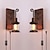 tanie Kinkiety wewnętrzne-Lightinthebox oświetlenie naścienne led w stylu vintage retro drewniane malowanie metalu kolorowa lampa ścienna kinkiety oprawa oświetleniowa z przewodem wtykowym o długości 6 stóp i