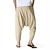 ieftine Retro-Bărbați Harem Pantaloni de in Pantaloni Pantaloni de vară Pantaloni largi Cordon Drop Crotch Simplu Lungime totală Casual Zilnic Stilul etnic Boho Potrivire Largă Negru Bleumarin