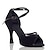 cheap Latin Shoes-Women&#039;s Latin Shoes Ballroom Shoes Line Dance Performance Satin Basic Simple Splicing Solid Color Slim High Heel Ankle Strap Black Brown