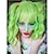 voordelige Synthetische trendy pruiken-groene pruiken voor vrouwen cosplay pruiken voor vrouwen bobo groen rood blauw paars oranje zwart roze pruik kort krullend synthetische pruik met pony kerstfeest pruiken st.patrick&#039;s day pruiken