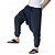 ieftine Retro-Bărbați Harem Pantaloni de in Pantaloni Pantaloni de vară Pantaloni largi Cordon Drop Crotch Simplu Lungime totală Casual Zilnic Stilul etnic Boho Potrivire Largă Negru Bleumarin