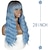 baratos Peruca para Fantasia-peruca sintética onda profunda peruca pura franja comprimento médio cabelo sintético azul ombre cosplay festa moda peruca azul halloween