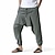 ieftine Retro-Bărbați Harem Pantaloni de in Pantaloni Pantaloni de vară Pantaloni largi Cordon Drop Crotch Simplu Lungime totală Casual Zilnic Stilul etnic Boho Potrivire Largă Negru Bleumarin
