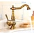 economico Classici-rubinetto lavabo bagno, ottone monocomando monoforo bocca standard finitura ottone rubinetti vasca con acqua calda e fredda