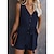 cheap Women&#039;s Rompers-Women&#039;s Jumpsuits Casual Summer Romper Lace up Button Front Solid Color V Neck Casual Daily Going out Regular Fit Sleeveless Light Blue ArmyGreen Blue S M L Spring