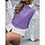 cheap Knit Tops-Women&#039;s Vest Solid Color Knitted Short Sleeves Sweater Cardigans Fall Spring Crew Neck Purple Yellow Blushing Pink