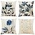 cheap Floral &amp; Plants Style-4PCS Plant Throw Pillow Cover Gold Blue Teal Soft Decorative Cushion Case Pillowcase Bedroom Superior Quality Machine Washable Cushion for Livingroom Sofa Couch Bed Chair