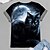 cheap Plus Size Tops-Women&#039;s Plus Size Tops T shirt Tee Cat Graphic Short Sleeve Print Basic Crewneck Cotton Spandex Jersey Daily Holiday Spring Summer Black