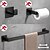 abordables Kits accessoires de salles de bains-accessoire de salle de bain porte-papier hygiénique / crochet pour peignoir et porte-serviette unique nouveau design auto-adhésif en acier inoxydable mural noir mat