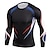 cheap Men&#039;s Active Tees &amp; Tanks-Men&#039;s Compression Shirt Running Shirt Long Sleeve Base Layer Athletic Spring Spandex Breathable Moisture Wicking Soft Fitness Gym Workout Running Sportswear Activewear Optical Illusion 3# 4# 5#