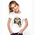 Недорогие Футболки и блузки-Kids Girls&#039; Tee Short Sleeve Cat Graphic Animal Rainbow Children Tops Active Cute 3-12 Years