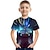 Недорогие 3d футболки мальчика-Дети Мальчики Футболка С короткими рукавами 3D печать 3D печать Графика Автомобиль Легкий Черный Синий Цвет радуги Дети Верхушки Лето Активный Мода Круто 3-12 лет