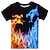 cheap Boy&#039;s 3D T-shirts-Kids Boys&#039; Fire Dragon T shirt Tee Short Sleeve Dragon 3D Print Graphic Flame Animal Blue Yellow Red Children Tops Summer Active Novelty Streetwear Easter 3-12 Years