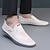 abordables Zapatillas sin cordones y mocasines de hombre-Zapatos de cuero casuales huecos de verano, zapatos de conducción hechos a mano de superficie suave para hombres, nuevos zapatos de papá 2021, zapatos blancos para hombres