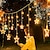 baratos Mangueiras de LED-Luzes eid do ramadan ao ar livre luz de cortina de corda led solar à prova d&#039;água 3.5m decoração de fadas estrela iluminação iluminação para jardim de casamento pátio pátio decoração lâmpada colorida