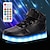 ieftine Pantofi LED-Băieți Fete Adidași Pantofi Usori Încărcare USB Incaltaminte cu fibra optica luminoasa PU Telecomandă Dantelat Copii mici (4-7 ani) Copii mari (7 ani +) Zilnic Plimbare LED Alb Negru Rosu Toamnă Iarnă