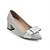 cheap Women&#039;s Heels-Women&#039;s Heels Solid Colored Bowknot Block Heel Pointed Toe PU Loafer Silver White Pink