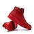 Χαμηλού Κόστους Ανδρικά Sneakers-Ανδρικά Αθλητικά Παπούτσια παπούτσια Ψηλά αθλητικά παπούτσια Κλασσικό Καθημερινό Κολεγιακό Χριστούγεννα Καθημερινά PU Αναπνέει Μη ολίσθηση Φορέστε την απόδειξη Δαντέλα μέχρι πάνω Μαύρο Λευκό Κόκκινο
