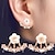 olcso Fülbevalók-százszorszép fülbevalók fülbevalók női koreai változata egyszerű kristály kis zou ju virág hátsó függő fül ékszerek édes fülbevalók