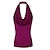 cheap Yoga Tops-Women&#039;s Halter Neck Yoga Top Tank Top Summer Open Back Solid Color Purple Fuchsia Yoga Fitness Gym Workout Top Sleeveless Sport Activewear Quick Dry Breathable Comfortable Stretchy