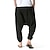 ieftine Retro-Bărbați Harem Pantaloni de in Pantaloni Pantaloni de vară Pantaloni largi Cordon Drop Crotch Simplu Lungime totală Casual Zilnic Stilul etnic Boho Potrivire Largă Negru Bleumarin