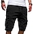 cheap Cargo Shorts-Men&#039;s Cargo Shorts Casual Shorts Drawstring Multi Pocket Plain Outdoor Sports Knee Length Casual Sports Cotton Blend Streetwear Shorts Black White Inelastic