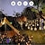 abordables Tiras de Luces LED-Ramadán eid luces al aire libre solar led cadena luz cortina luz impermeable 3,5 m decoración de hadas estrella atmósfera iluminación para boda jardín patio decoración lámpara colorida con control